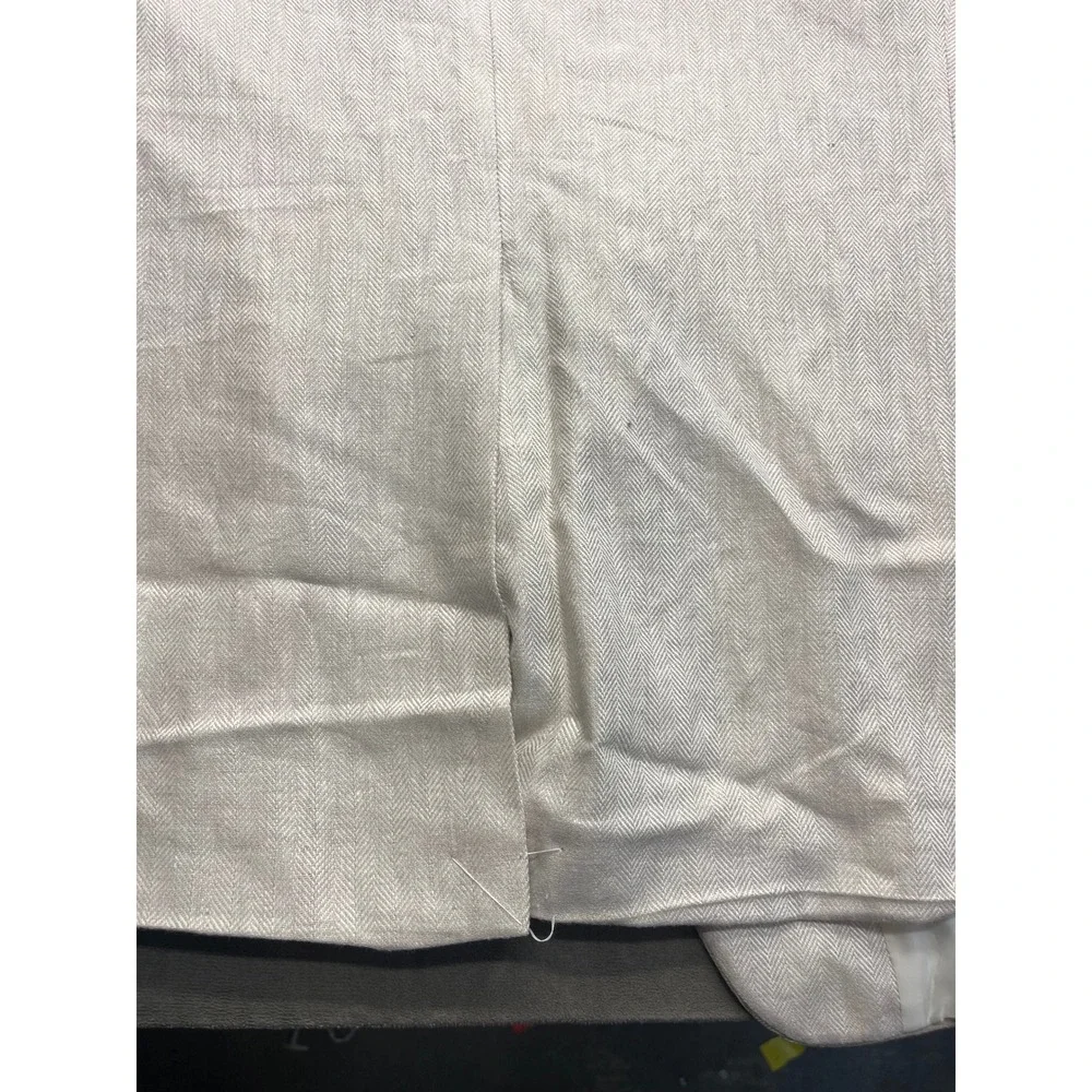 Saddlebred Mens 44R‎ Sport Coat Tan White Herringbone Linen Blend Blazer NWT